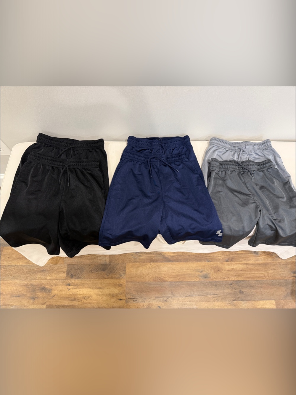 Kids Place Sport Elastic Waist Athletic Shorts - Black, Navy, Gray (6pairs)